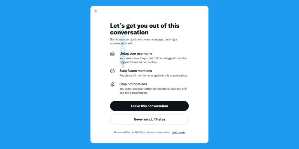 Twitter now gives you a way to let you untag yourself from threads.