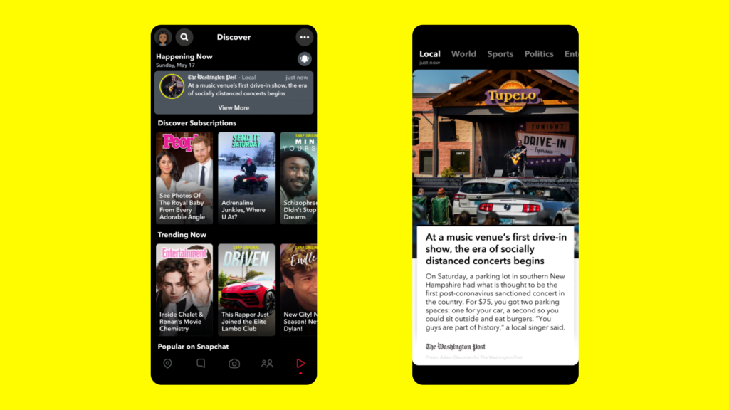 You’ll now be able to get News on Snapchat.