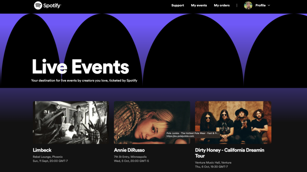 Spotify will now start selling concert tickets themselves Spotify will now start selling concert tickets themselves